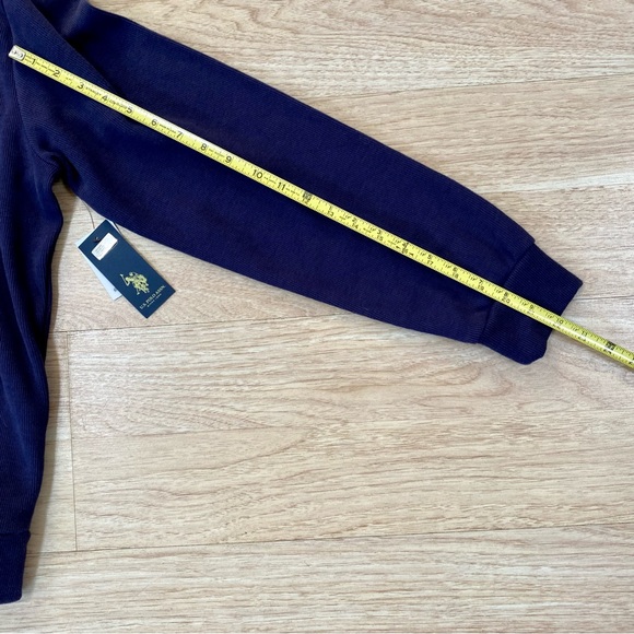 U.S. Polo Assn Men’s Large Quarter 1/4 Zip Flatback Pullover Classic Navy Blue - Picture 5 of 11